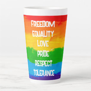 Rainbow Flag LGBT Latte Mug – Pride Coffee Cup 