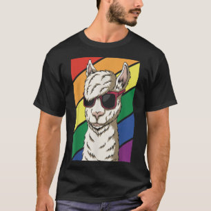 Rainbow Flag LGBTQ Pride Llama - Lesbian Gay Pride T-Shirt