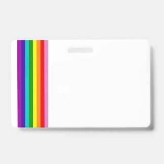 Rainbow Flag LGBTQIA Gay Pride Horizontal Badge ID Badge