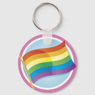 Rainbow Flag Logo Style Keychain
