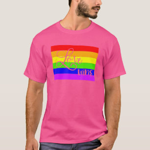 Rainbow Flag Love Wins Support Lgbtq Gay Pride Mon T-Shirt