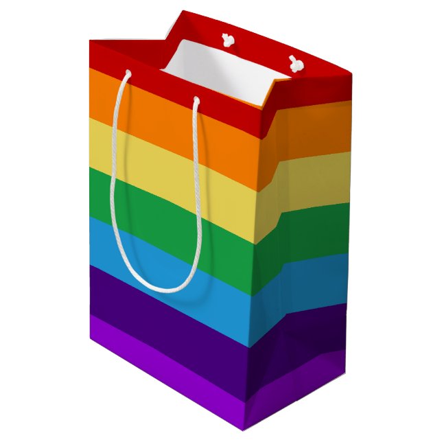 Rainbow flag medium gift bag (Back Angled)