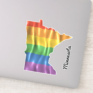 Rainbow Flag Minnesota MN State Outline