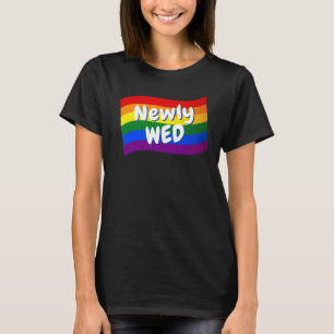 Rainbow Flag Newlywed just married gay wedding T-Shirt