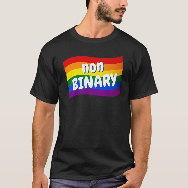 Rainbow Flag Nonbinary non-binary LGBT LGBTQ pride T-Shirt (Front)
