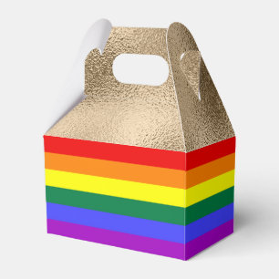 Rainbow Flag on Gold Favour Box