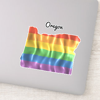 Rainbow Flag Oregon OR State Outline