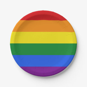 Rainbow Flag paper plates