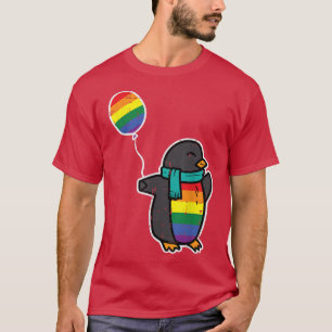 Rainbow Flag Penguin Cute Gay Pride Ally LGBTQ Mon T-Shirt