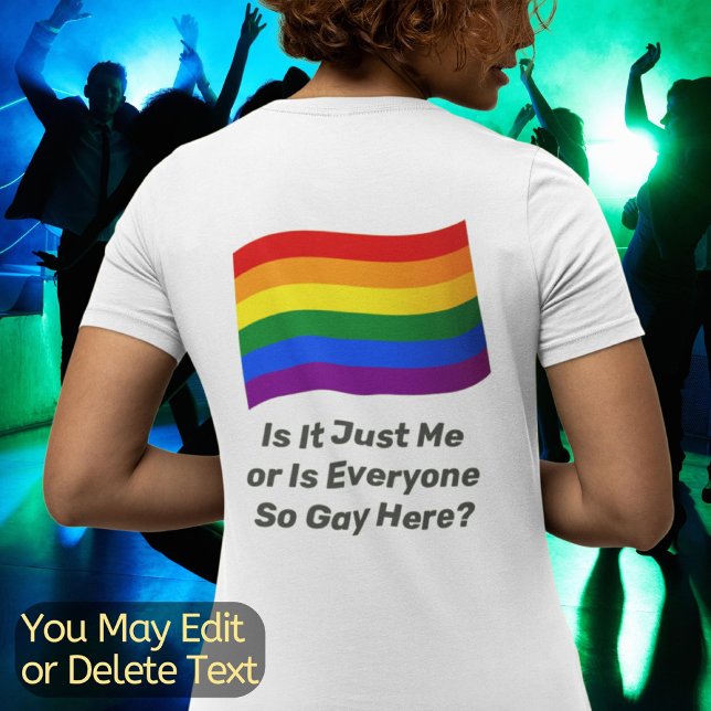 Rainbow Flag Personalised Text LGBT Gay Pride Flag T-Shirt (Creator Uploaded)