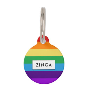 Rainbow flag pet tag