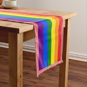 Rainbow Flag & Pride, LGBT community /stripes flag Short Table Runner