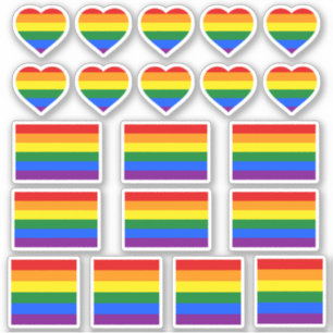 Rainbow Flag & Pride Stickers / Hearts