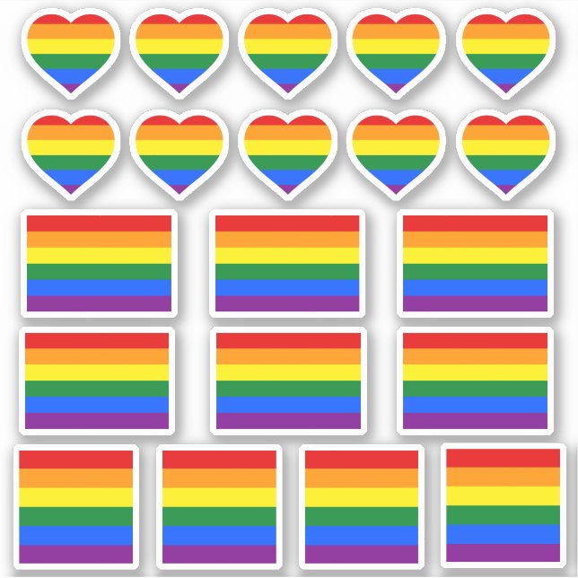 Rainbow Flag & Pride Stickers / Hearts (Front)