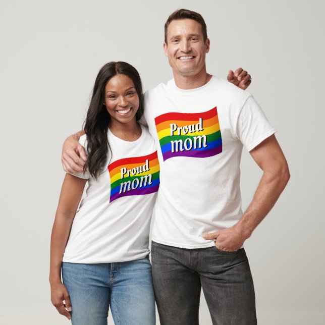 Rainbow Flag Proud Mum PFLAG proud parent LGBTQ  T-Shirt (Unisex)