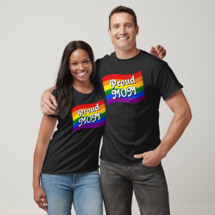 Rainbow Flag Proud Mum PFLAG proud parent LGBTQ T-Shirt