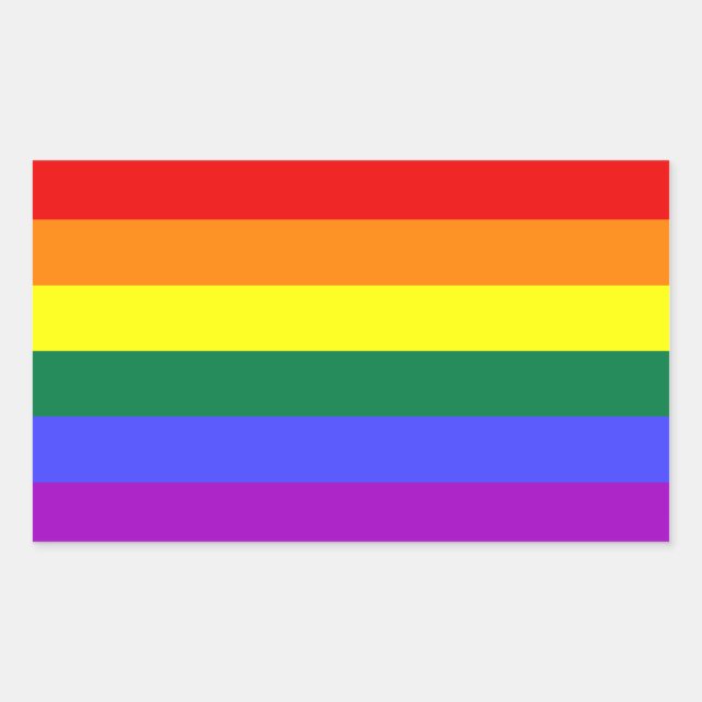Rainbow Flag Rectangular Sticker (Front)