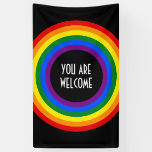RAINBOW FLAG ring frame + your ideas Banner