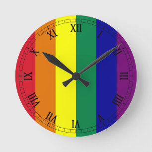 Rainbow Flag Round Clock