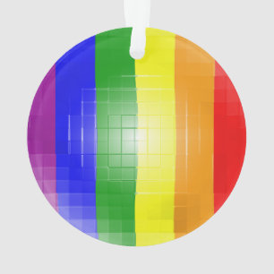 RAINBOW FLAG SQUARE TILE ORNAMENT