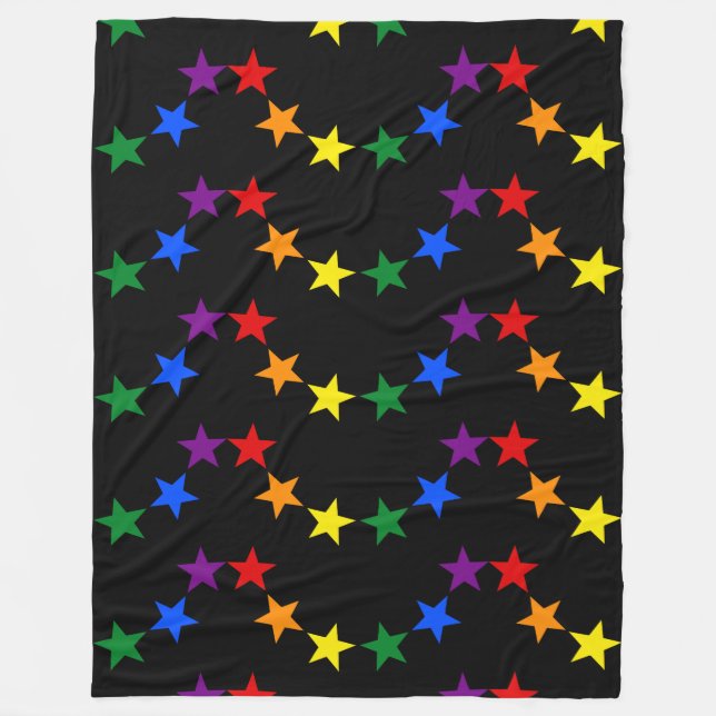 RAINBOW FLAG STARS II + your ideas Fleece Blanket (Front)