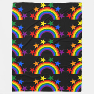 RAINBOW FLAG STARS III + your ideas Fleece Blanket
