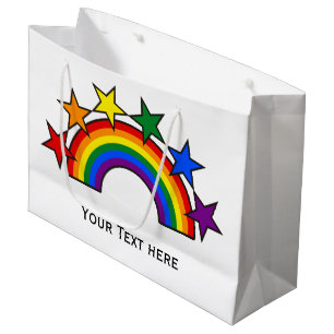 RAINBOW FLAG STARS III + your ideas Large Gift Bag