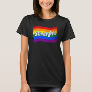Rainbow Flag Straight PFLAG gay ally LGBT LGBTQ T-Shirt