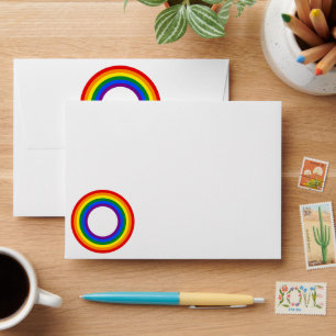 RAINBOW FLAG - STRIPES - LGBT colours Rings Envelope