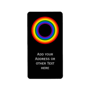 RAINBOW FLAG - STRIPES - LGBT colours Rings Label
