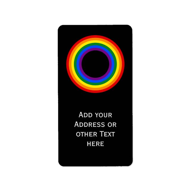 RAINBOW FLAG - STRIPES - LGBT colours Rings Label (Front)