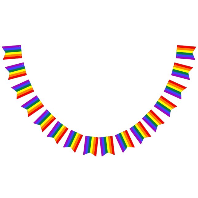Rainbow Flag Swallowtail Party Bunting Banner (All)