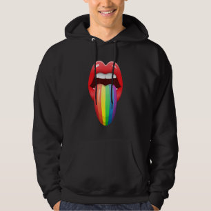 Rainbow Flag Tongue Red Lips Gay Pride Lgbt Pride Hoodie