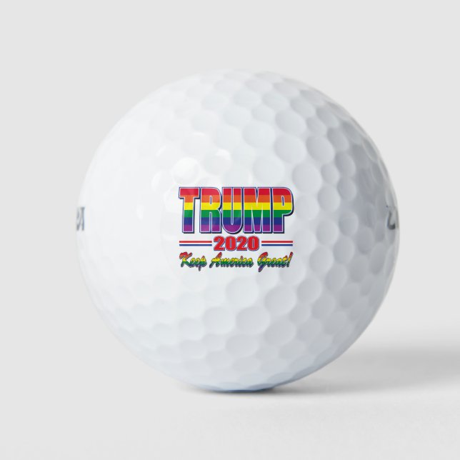 Rainbow-Flag-Trump-Keep-America-Great Golf Balls (Front)