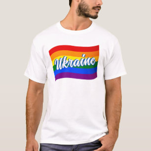 Rainbow Flag Ukraine Ukrainian Gay Pride LGBT T-Shirt
