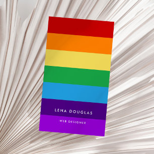 Rainbow flag vertical business card
