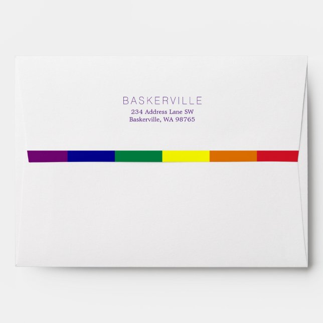 Rainbow Flag Wedding Envelope (Back (Top Flap))