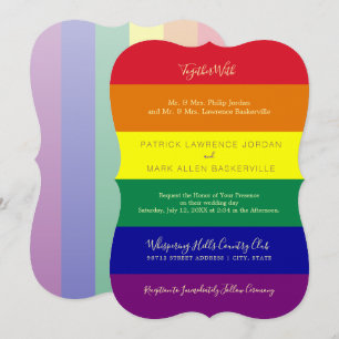 Rainbow Flag Wedding Invitation