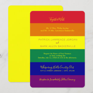Rainbow Flag Wedding Invitation