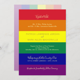 Rainbow Flag Wedding Invitation