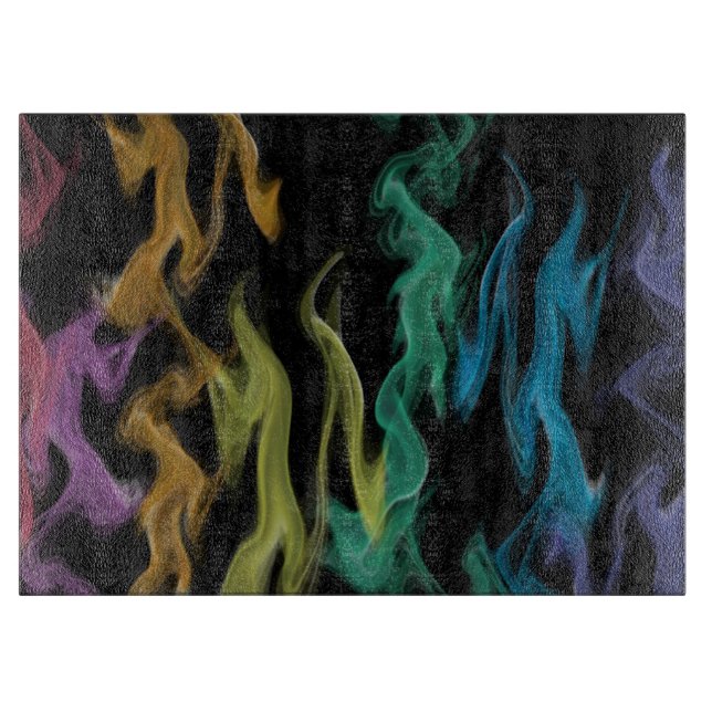 Rainbow Flames Cutting Board (Front)