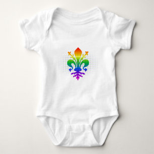 Rainbow Fleur-de-lis Baby Bodysuit