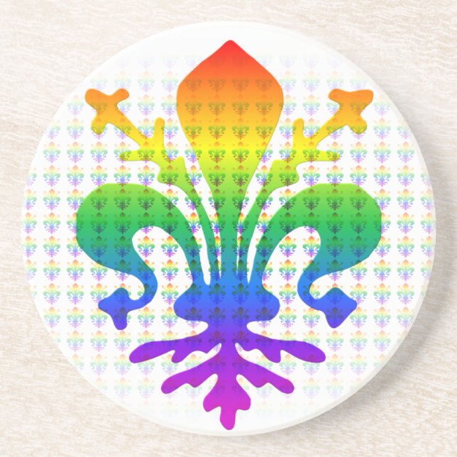 Rainbow Fleur-de-lis Coaster (Front)