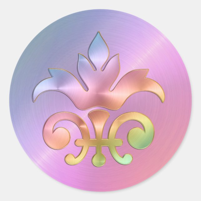 Rainbow Fleur de Lis Envelope Seal (Front)
