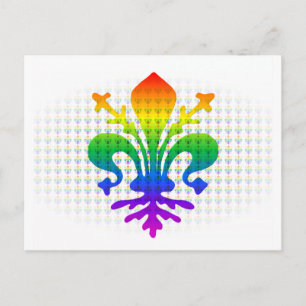 Rainbow Fleur-de-lis Postcard