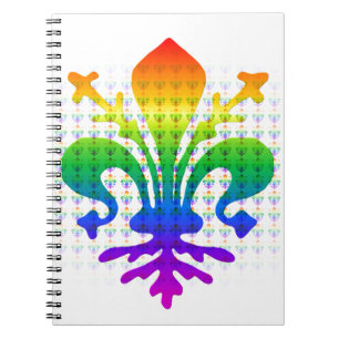 Rainbow Fleur-de-lis Spiral Notebook