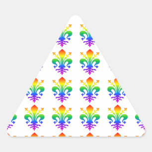 Rainbow Fleur-de-lis Triangle Sticker
