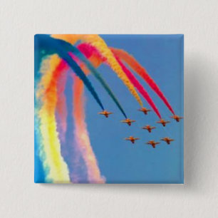 rainbow flight 15 cm square badge