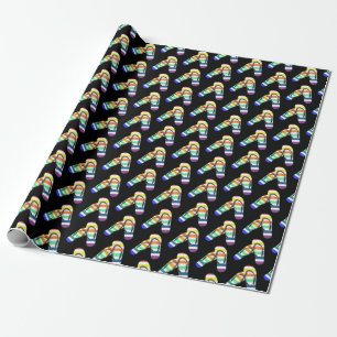 rainbow flip-flops design wrapping paper