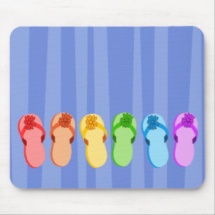 Rainbow Flip Flops Mouse Pad